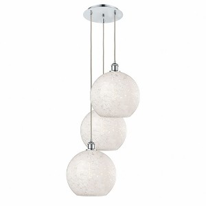 White Mouchette - 3 Light Cord Hung Multi Pendant In Modern Style-13.5 Inches Tall and 18.5 Inches Wide - 1 of 1