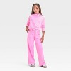Girls' Pull-On Wide Leg Terry Pants - Cat & Jack™ - 3 of 3