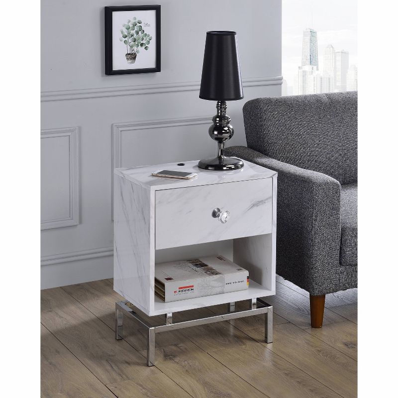 Brama Open Shelf End Table with USB Port - HOMES: Inside + Out, 3 of 5