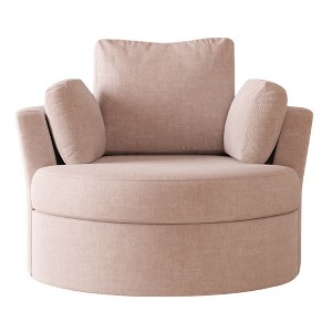 SEVOBAL Oversized Round Chair Lounge Chaise Indoor Sleeper Sofa Couch Bed Fluffy Boneless for Reading Living Room No Assembe, Pink, 42.1"*42.1"*34.2" - 1 of 4