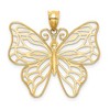 Black Bow Jewelry 14k Yellow or White Gold Large Open Butterfly Pendant, 30mm - 3 of 4