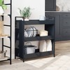 vidaXL Kitchen Trolley Black 27.6 in.x11.8 in.x32.3 in. Engineered Wood - 3 of 4