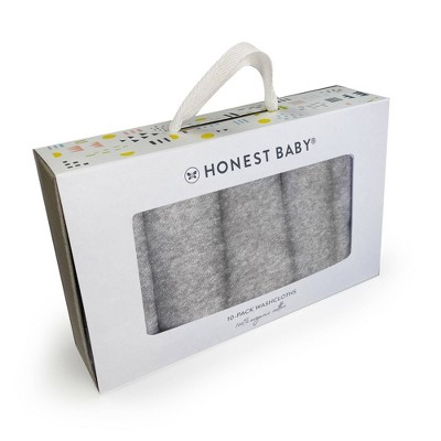 Honest Baby 10pk Washcloth - Gray