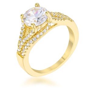 Slickblue Gold Classic Twist Engagement Ring, 2.3ct CZ with Clear Stones, Prong Set for Women, Size 5-10 - 1 of 4