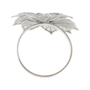 Unique Bargains Napkin Ring Flower Stainless Steel 1 Pc - 1 of 3