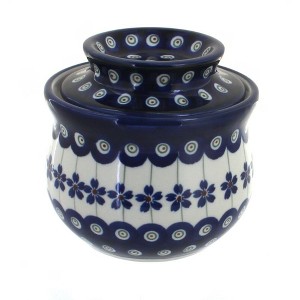 Blue Rose Polish Pottery 1512 Zaklady French Butter Dish - 1 of 2