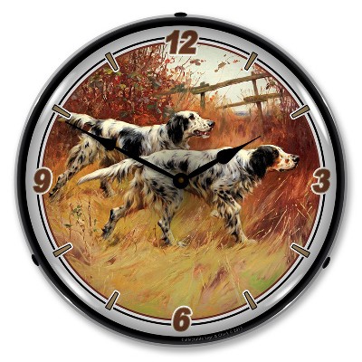 Collectable Sign & Clock | English Setters LED Wall Clock Retro/Vintage, Lighted