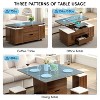 Kumasinova Multi-Functional Lift-Top Coffee Table with Hidden Storage,Side Table with 4 Stools,End Table with Casters,Center Table for Living Room - 3 of 4