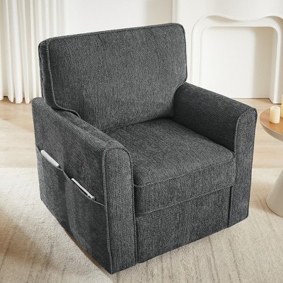 360° Swivel Chair Accent Barrel Armchair, Sofa Chair with Side Pockets for Living Room, Bedroom, Office, Hotel - Green/Red/Gray - ModernLuxe