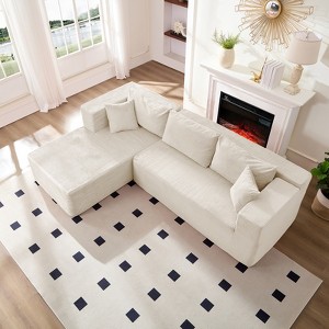 Mjkone 106'' Modern 2-Piece Corduroy Free Combination L-Shaped Sofa Deep Seat,Upholstered Chaise Sectional Sofas With Left Chaise - 1 of 4