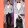 Lars Amadeus Men's Polka Dots Notch Lapel One Button Wedding Sports Coats - 4 of 4