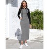 Womens Sweatshirts Dress Maxi Hoodie Dress Long Sleeve Sheath Dress Stripes Dress with Front Pocket - 4 of 4