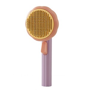 BABYYER Pumpkin Self Cleaning Brush Self-Cleaning Dog & Cat Slicker Brush, Skin Friendly Deshedding Grooming Tool for Long or Short Haired Dogs Cats - 1 of 4