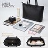Tote Bag Zipper Shoulder Bag Faux Leather Purses for Women Large Casual Handbag Work Dating College, Black - 3 of 4