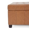 Okak Exquisite Square Storage Ottoman Bench, Coffee Table, Button-Tufted Upholstered Foot Rest for Couch Living Room Bedroom Entrance, Light Brown - 2 of 4