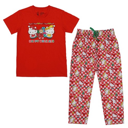 HELLO KITTY Kids Pajamas 2 PC Size 24M Unisex Long Sleeve Christmas SANTA  CLAUS