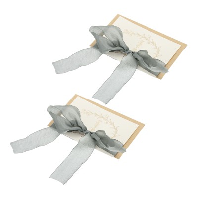 Unique Bargains Wedding Vows Books Ribbon Card 6.7x4.7 Inch 2 Pcs