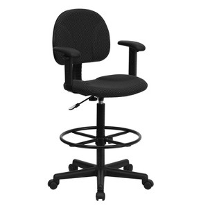 Ergonomic Drafting Chair Adjustable Black - Flash Furniture