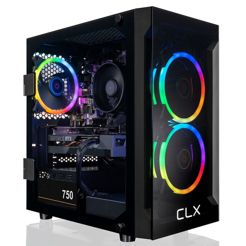 CLX SET Gaming PC TGMSETRTA3502BM - AMD Ryzen 7 5700X 3.4GHz 8-Core, 16GB DDR4, GeForce RTX 4060 Ti 8GB, 1TB NVMe M.2 SSD, 2TB HDD, WiFi, Win 11, 1 of 7