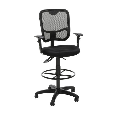 Comfort Series Ergonomic Mesh Mid Back Swivel Task Chair With Arms And Drafting Kit Black Ofm Target