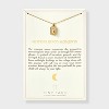 Tiny Tags 14K Gold Ion Plated with Mother of Pearl Inlay Moon Pendant Necklace - Gold - 3 of 4