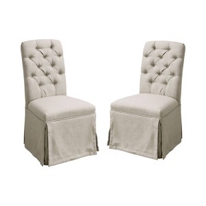 Set of 2 Palmquist Transitional Button Tufted Dining Chair Beige - ioHOMES