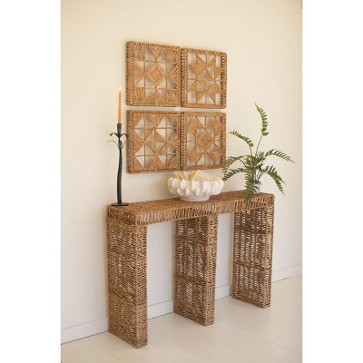 Handwoven Seagrass Console Table with Iron Frame 34"Tall by Kalalou