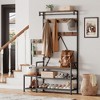 Whizmax Hall Tree with Bench and Shoe Storage Parent-Child Coat Rack Shoe Bench Industrial Coat Tree Entryway Large Organizer with Shoe Rack - image 2 of 4