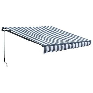 Aoodor 10' x 8' x 5' Retractable Window Awning Sunshade Shelter,Polyester Fabric,with Retractable Brackets and Two Wall Bases - 1 of 4