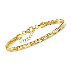 Ross-Simons Italian 4mm 14kt Yellow Gold-Plated Flat Snake-Chain Bracelet Size 7 - 1 of 3