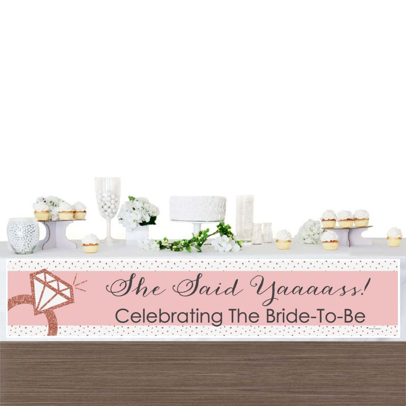 Big Dot of Happiness Bride Squad - Rose Gold Bridal Shower or Bachelorette Party Decorations Party Banner, 3 of 7