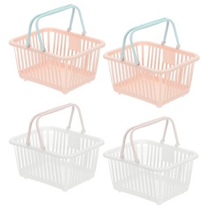 Unique Bargains Plastic Grocery Shopping Toy Organizing Mini Decorative Baskets 6.3" x 3.5" x 5.1" 4 Pcs - 1 of 4