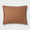 King Washed Cotton Sateen Quilt Sham Light Brown - Threshold™: 250 Thread Count, OEKO-TEX Certified, Machine Washable - 3 of 3