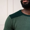 Hope & Henry Men's Organic Crew Neck Shoulder Detail Sweater, Pine Green Heather, X-Large - 2 of 4