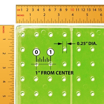 Green Plastic Pegboard Wall Organizer Kit with Clear Acrylic Accessories