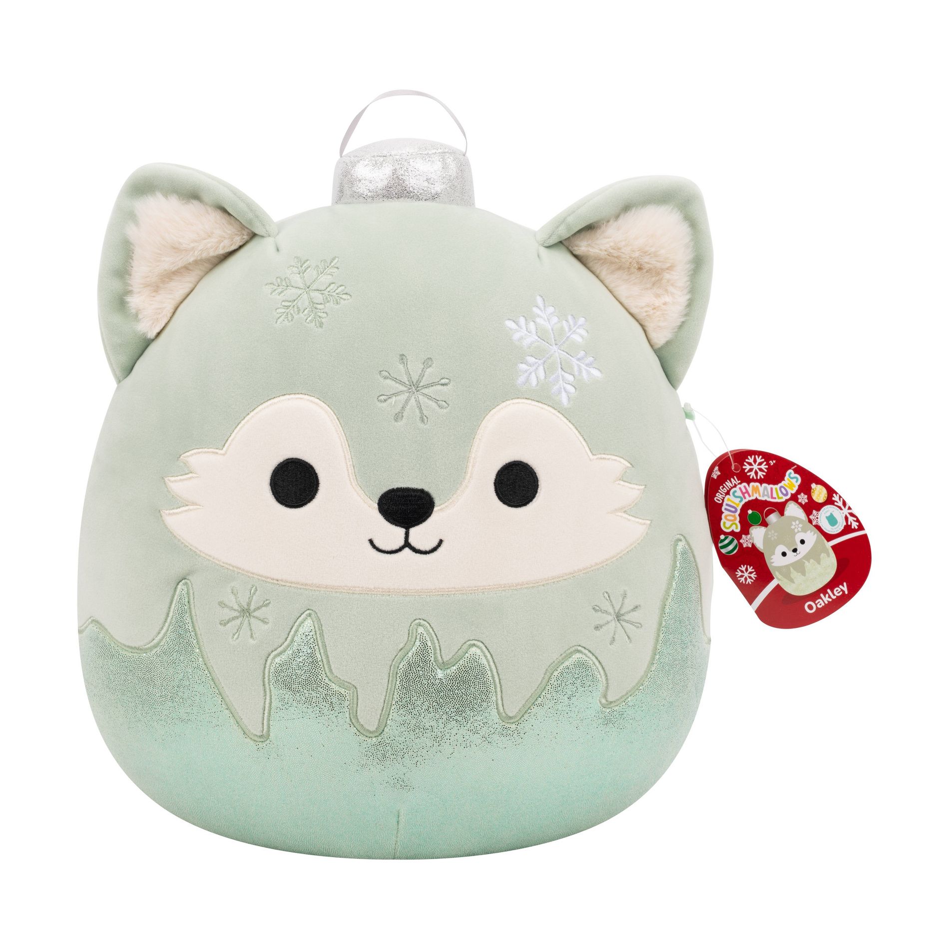 Squishmallows 12" Oakley Green Wolf Ornament with Frosted Bottom Medium Plush