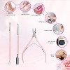 3 PCS Cuticle Trimmer with Cuticle Pusher, 3 PCS Pink Nail Cuticle Nipper Professional Pedicure Manicure Tools Nail Scraper - 4 of 4