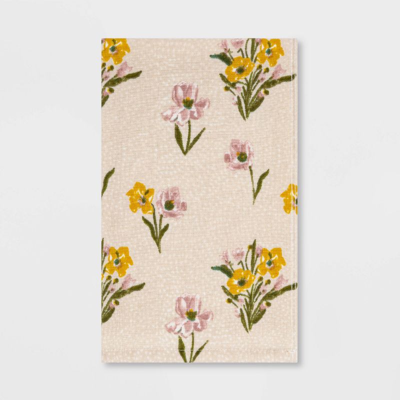 Spring Floral Hand Towel Cream - Threshold&#8482;, 1 of 5