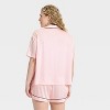 Women's Satin Short Sleeve Notch Collar Shirt and Shorts Pajama Set - Wild Fable™ - 2 of 3