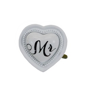 VIP Metal 2.5 in. White Mr Heart Shaped Knob - 1 of 4