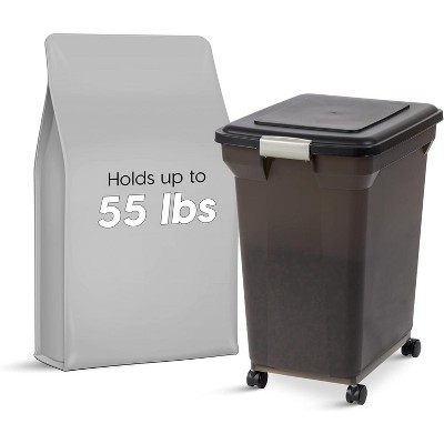 Iris Usa 25lbs/32.5qt Airtight Pet Food Storage Container With Casters,  Gray : Target