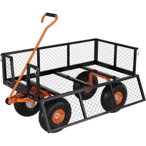 Steel Garden Cart with 500 lb Capacity, 3-in-1 Pullable Garden Wagon for Yard, Outdoor, Gardening Soil - 1 of 4