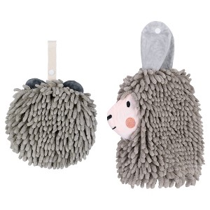 REGALWOVEN 2 Packs Cute Cartoon Alpaca Fuzzy Ball Hand Drying Hanging Ball Towels for Bathroom 7" x 7"/7" x 11" - 1 of 4