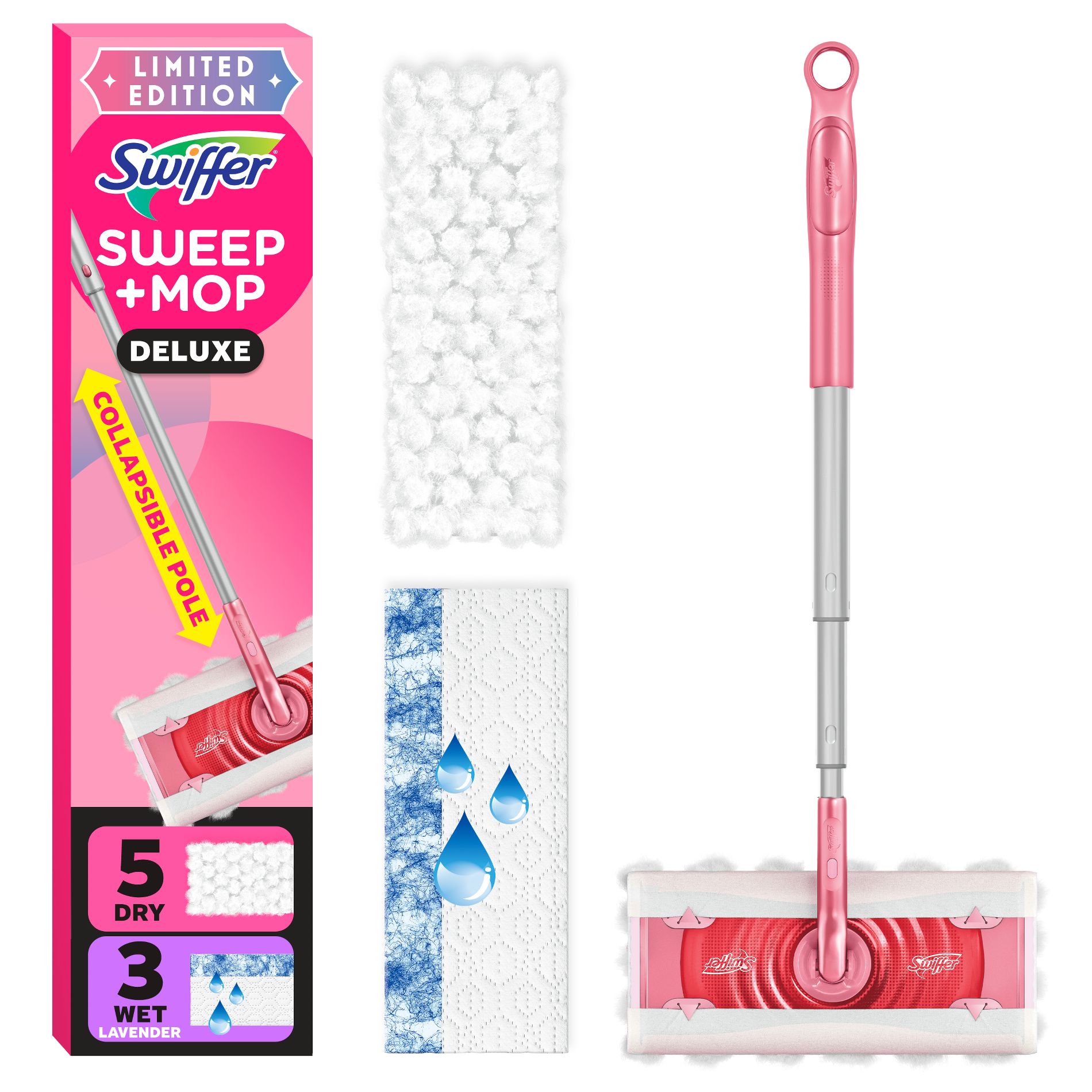 Swiffer Unscented Sweep + Mop Deluxe Floor Cleaners - Wicked Pink