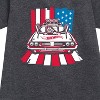 - Hot Wheels - USA Stripes Graphic Short Sleeve Fleece Dress - 2 of 3