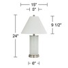 360 Lighting Randi 24" High Small Modern Coastal Table Lamps Set of 2 USB Port Night Light White Glass Living Room Charging Bedroom Bedside Nightstand - 4 of 4