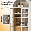 71" Tall Arched Storage Cabinet with Glass Doors & Drawers - 4 of 4