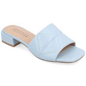 Journee Collection Womens Elidia Slip On Block Heel Vegan Leather Sandals - 1 of 4