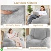 Giant Bean Bag Chair Faux Fur Stuffed Bean Bag Couch with Filler Bean Bag Chair for Adults Big Lazy Sofa Floor Sofa with Handle - 4 of 4