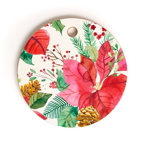 Ninola Design Poinsettia Holiday Flowers Cutting Board - Deny Designs - image 1 of 3